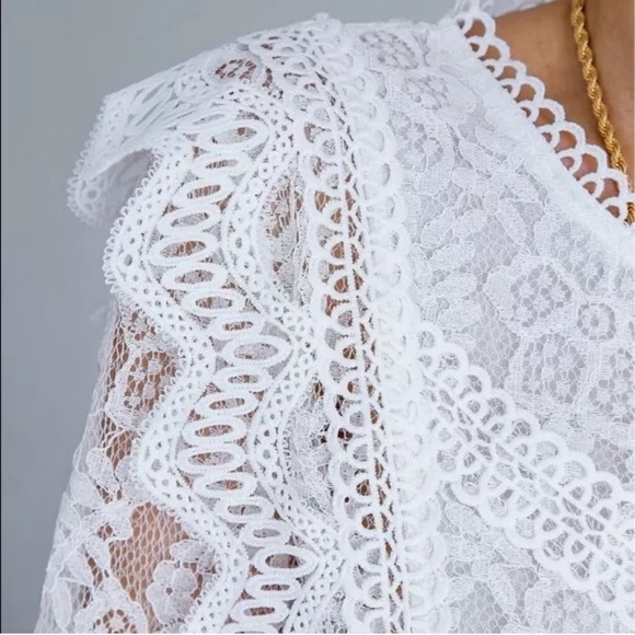 Last 1 L! 5 Star Rated New Bohemian Crochet Top with Back Zipper - Picture 12 of 15